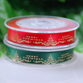 Ruban de luxe de satin d'or d'aluminium de 9 millimètres pour l'emballage de décoration OU de cadeaux de Noël