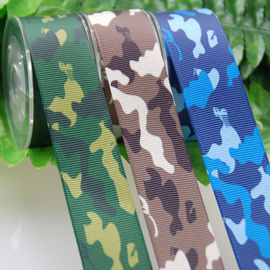 Ruban de polyester de gros-grain, ruban de camouflage d'emballage de cadeau de la sublimation 25cm