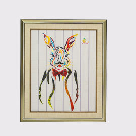 67,5 x ruban de 57cm peignant la toile de polyester de peinture de lapin de douze animaux matérielle