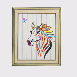 Zodiaque chinois peignant douze tentures décoratives d'art encadrées par peinture de ruban de décor de maison de cheval d'animaux