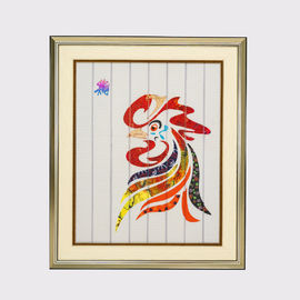 Ruban de décor de maison de coq d'animaux de l'art encadré par zodiaque chinois douze peignant les tentures décoratives prêtes à accrocher