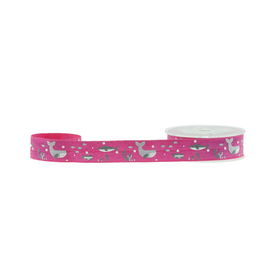 Longueur sans dommage de client de bracelet élastique de ruban imprimée par dauphin rose