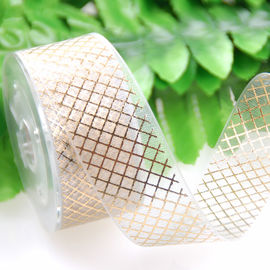 ruban latéral simple de 25mm double, ruban blanc d'organza pour l'emballage de beauté