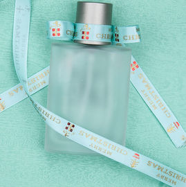Ruban fait sur commande d'emballage de cadeau de Parfums, ruban de satin de polyester de l'or 9mm avec l'aluminium