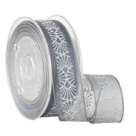 Le gris 19MM a imprimé le volume pur de ruban pour l'emballage de cadeaux