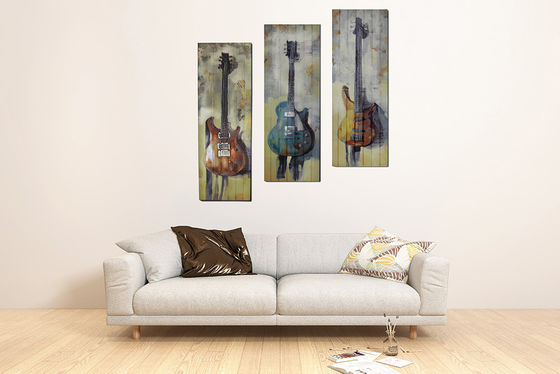 3 PCs 3 colore des guitares que le ruban lambrisse des peintures pour l'hôtel