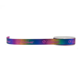 poly ruban de gros-grain d'arc-en-ciel de 16mm par la cour, ruban fait sur commande mince de gros-grain