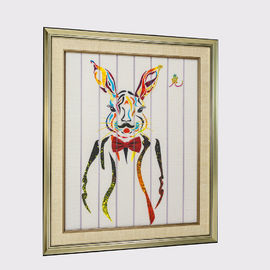 67,5 x ruban de 57cm peignant la toile de polyester de peinture de lapin de douze animaux matérielle