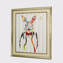 67,5 x ruban de 57cm peignant la toile de polyester de peinture de lapin de douze animaux matérielle