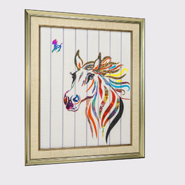Zodiaque chinois peignant douze tentures décoratives d'art encadrées par peinture de ruban de décor de maison de cheval d'animaux