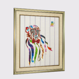 Ruban de décor de maison de singe d'animaux de l'art encadré par zodiaque chinois douze peignant les tentures décoratives prêtes à accrocher