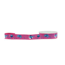 Longueur sans dommage de client de bracelet élastique de ruban imprimée par dauphin rose