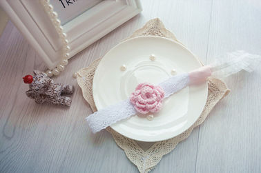 Bandeaux élastiques de petit bébé de dentelle, bracelet élastique de tissu de cheveux naturels de 16mm