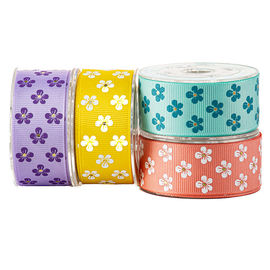 Ruban de gros-grain imprimé par fleur, emballage personnalisé de sac de sucrerie de ruban de gros-grain