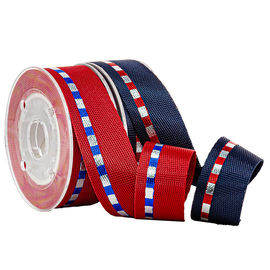 Argent d'aluminium d'accessoires de chaussures de sports et or bleu bande tissée par nylon de 19 millimètres