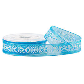 Ruban pur de impression blanc personnalisé 19mm d'encre d'organza bleue de l'écran
