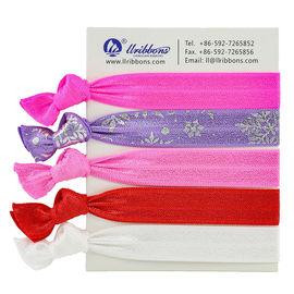 Bracelets colorés de bande élastique de Spandex de polyester de cheveux de filles de Spandex