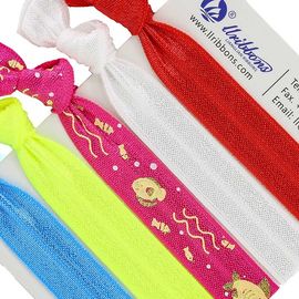 Bandes élastiques rouges de cheveux de sublimation de tissu de Spandex de polyester 16mm