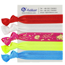Bandes élastiques rouges de cheveux de sublimation de tissu de Spandex de polyester 16mm