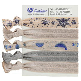 Liens mous de cheveux de bande élastique de queue de cheval beige de 16MM