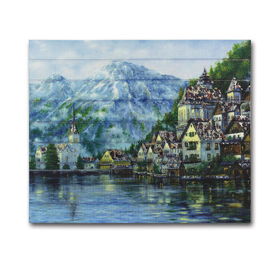 Peintures de paysage lavables de ruban de montagne de scène de neige