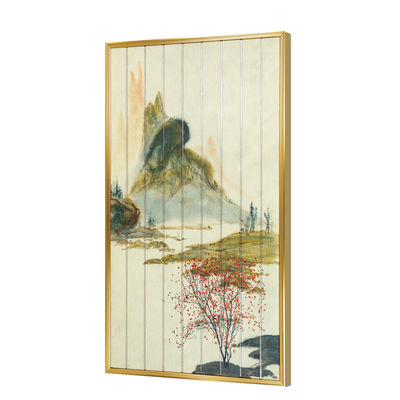 Peinture encadrée de style chinois de ruban de scène de rivière de nature