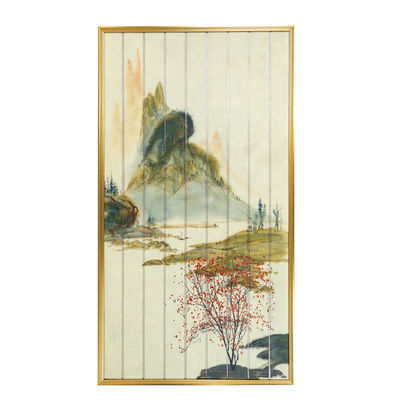 Peinture encadrée de style chinois de ruban de scène de rivière de nature
